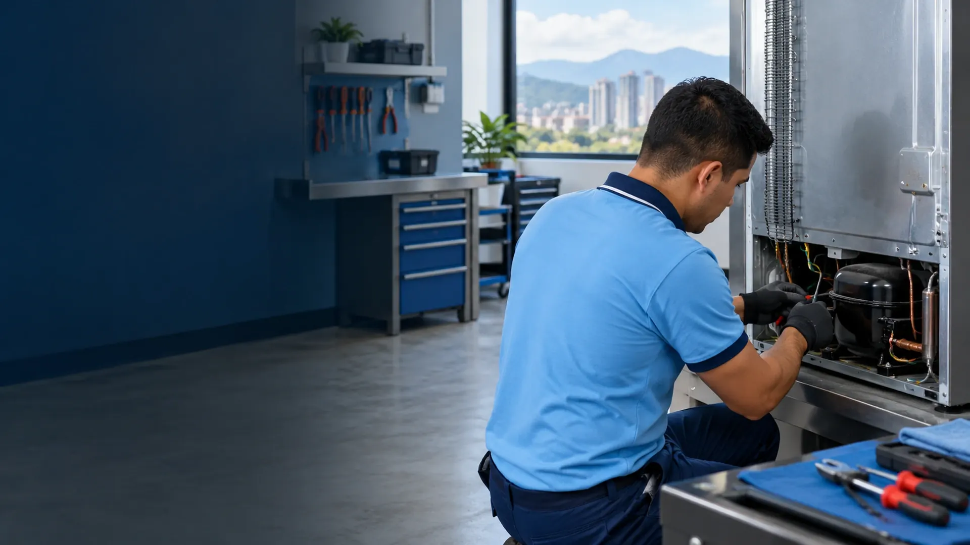 Técnico trabajando en el taller